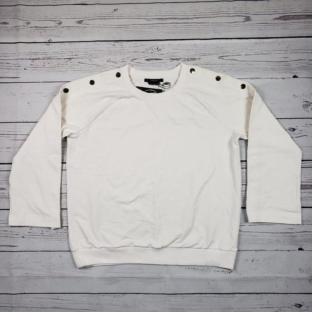 NWT Vertigo Ivory Snap Button Long Sleeve Pullover Top Women's Size XL